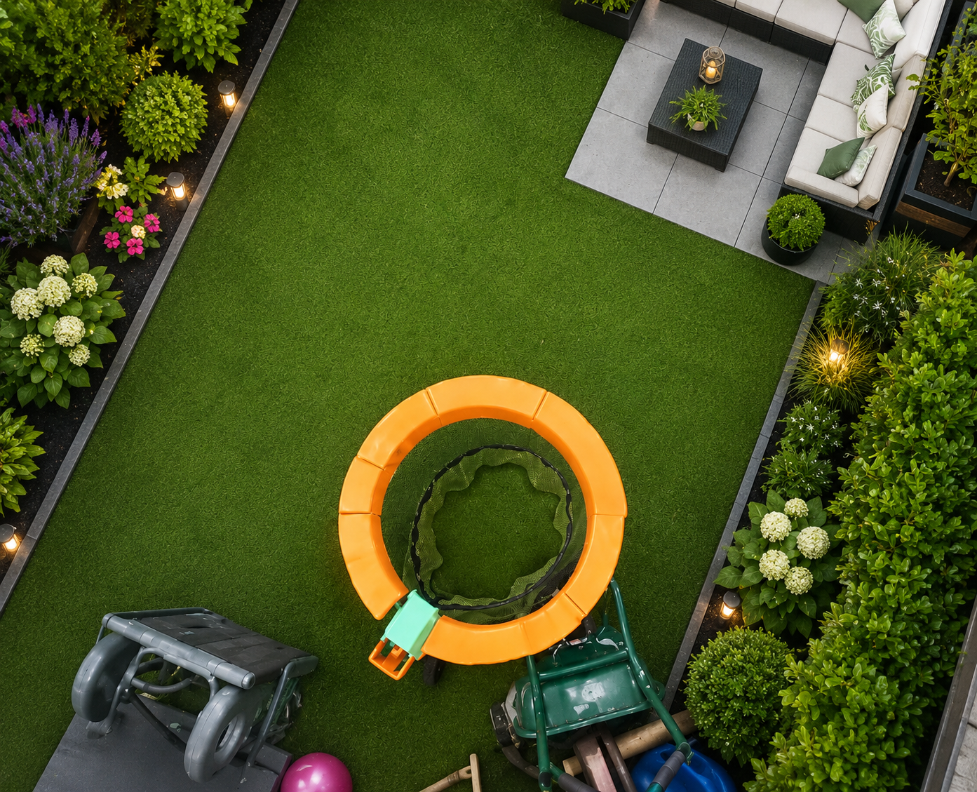 Overhead drone view of ParcelHoop target